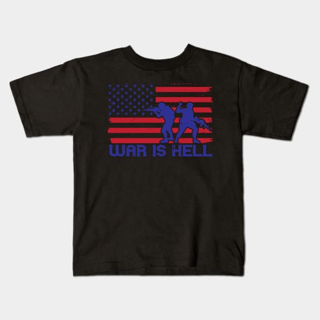 War Is Hell Kids T-Shirt by TinPis